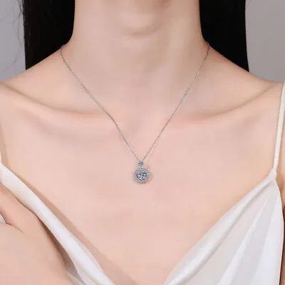 1 Ct Moissanite 925 Sterling Silver Necklace