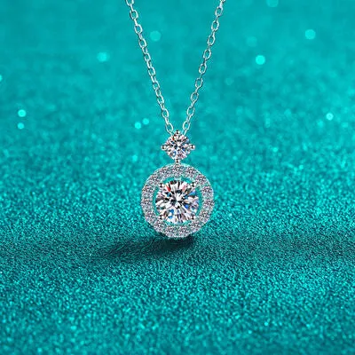 1 Ct Moissanite 925 Sterling Silver Necklace