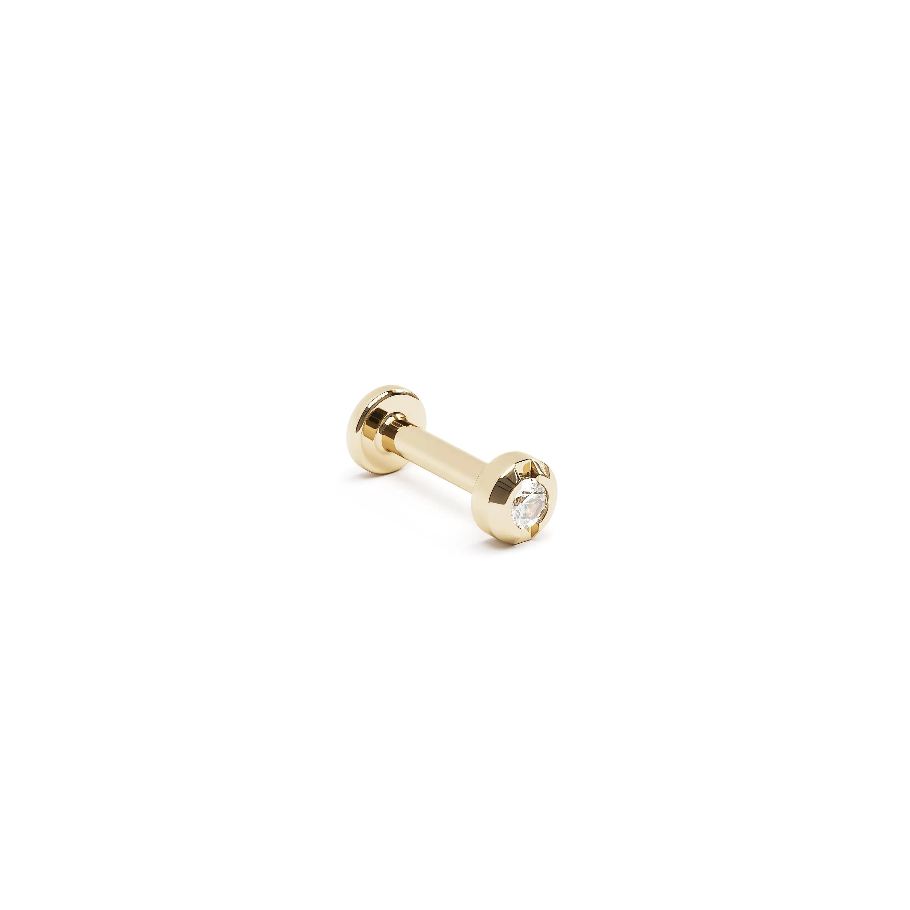 14K Gold Bezel-Set Diamond Solitaire Stud