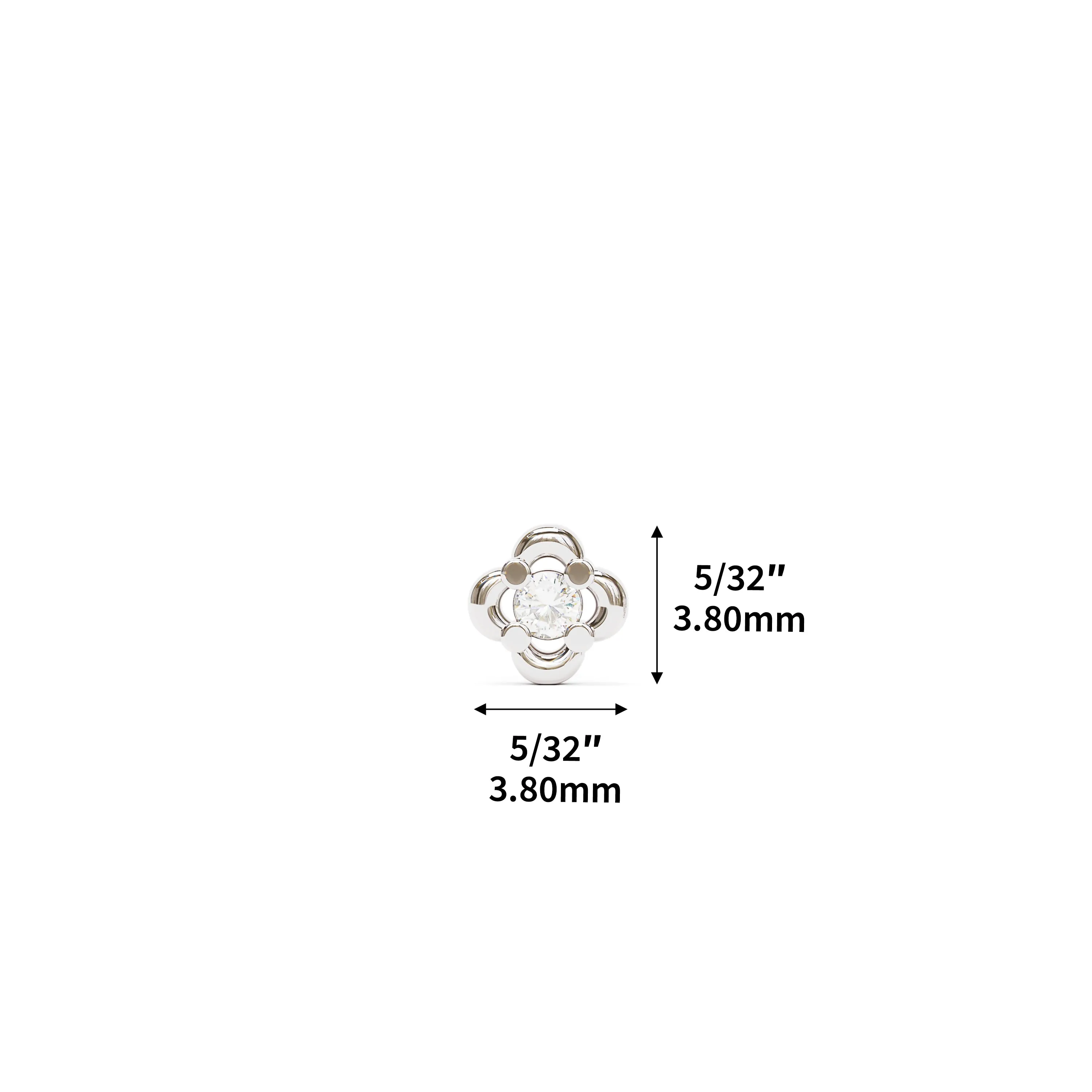 14K Gold Diamond Floral Stud