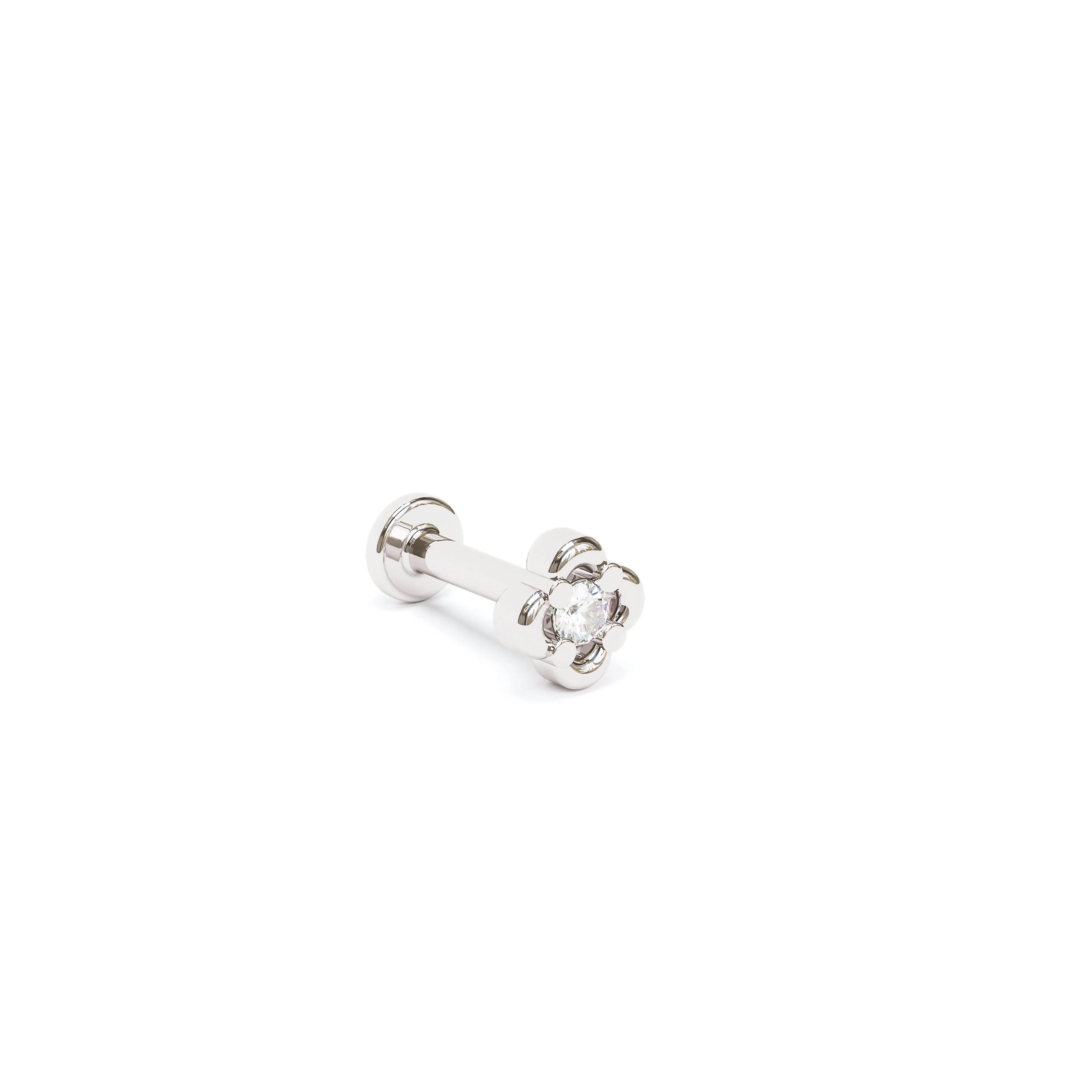 14K Gold Diamond Floral Stud