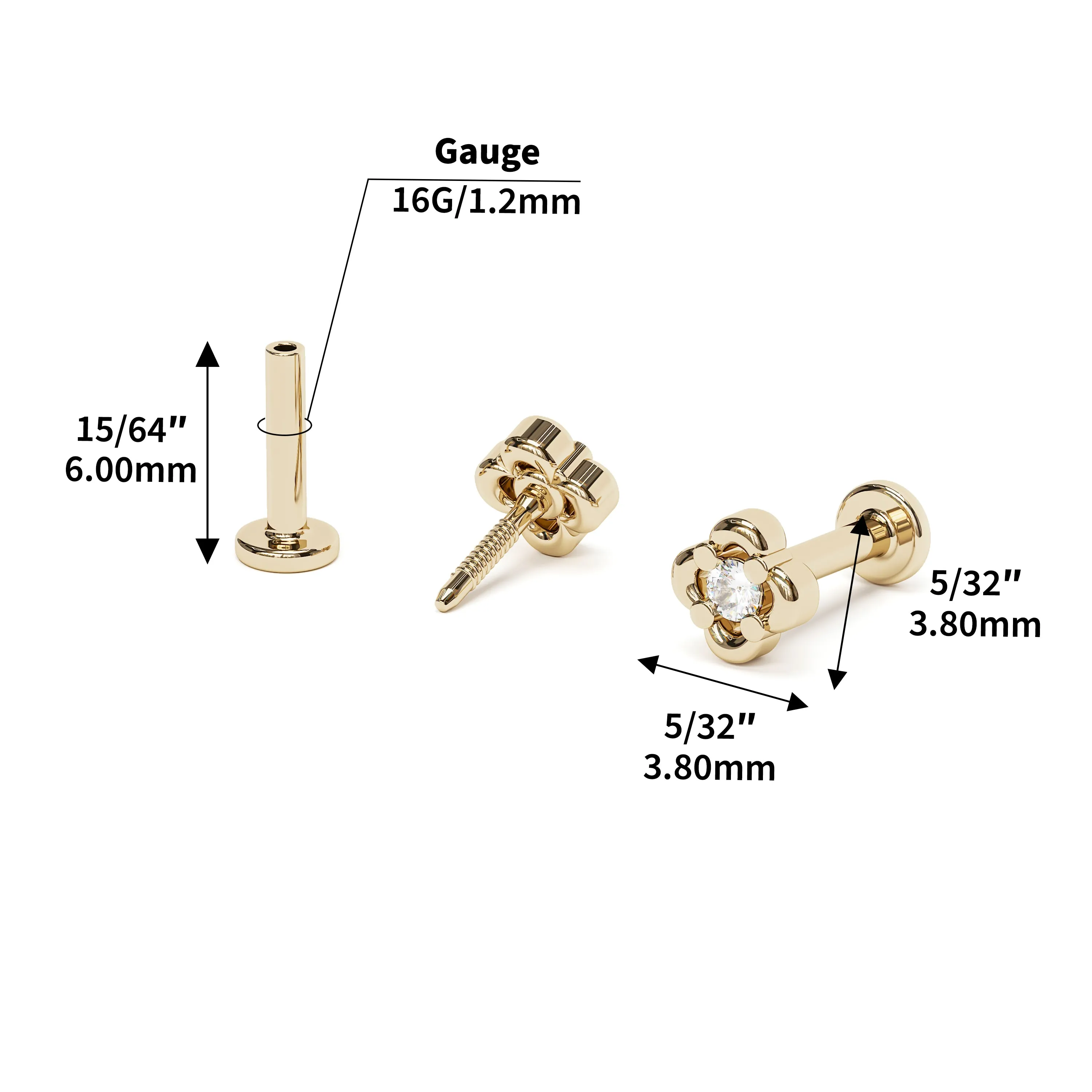 14K Gold Diamond Floral Stud