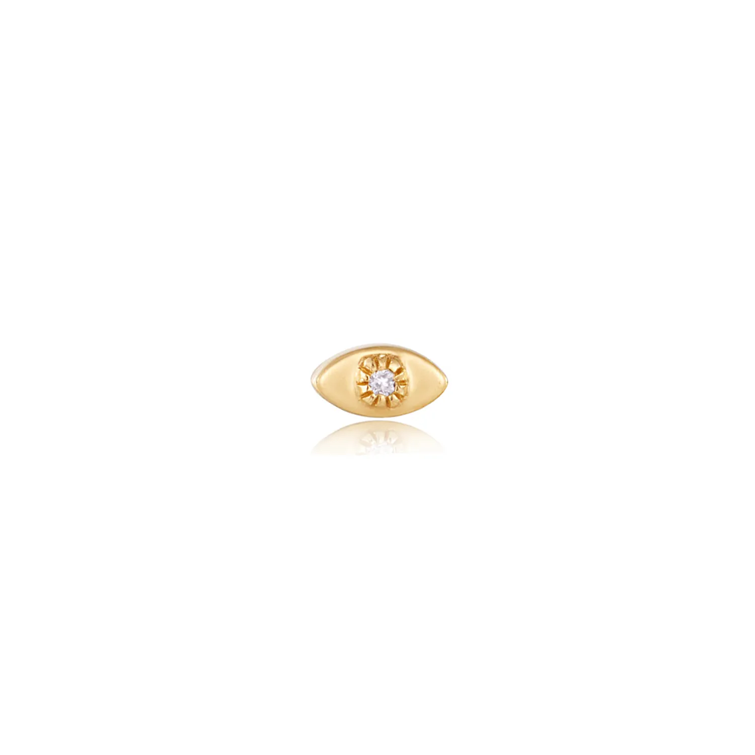 14k Mini Diamond Evil Eye Stud