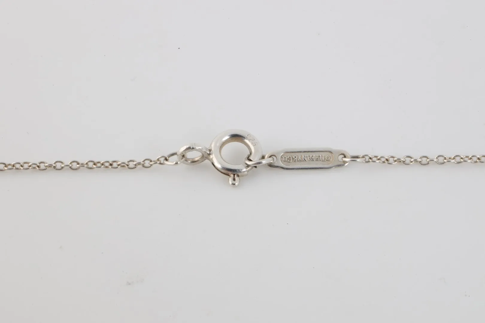 18'' Tiffany & Co. 925 Silver Heart Tag Rubedo Key Necklace (7.21g.)