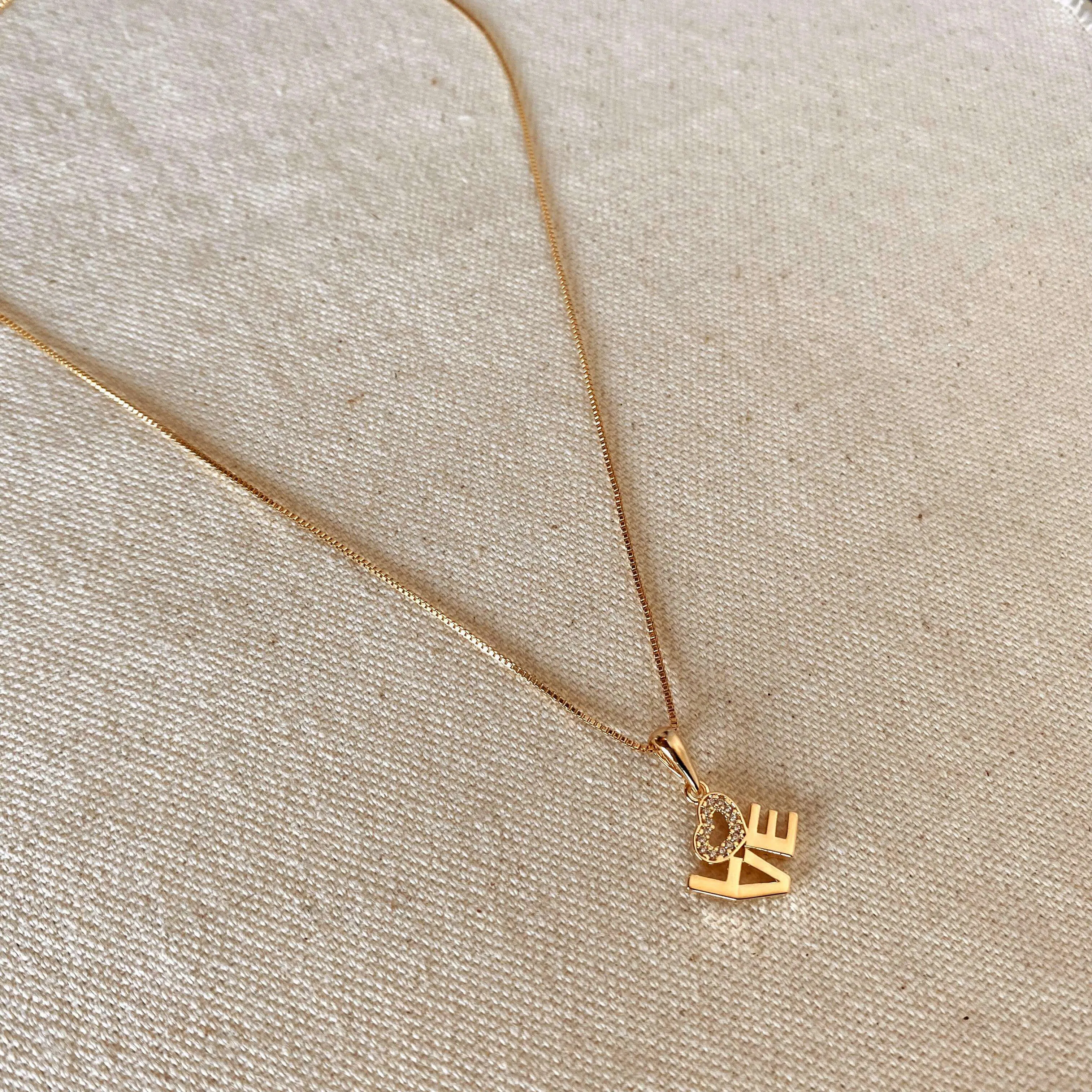 18K Gold Filled Love Letter Stack Necklace