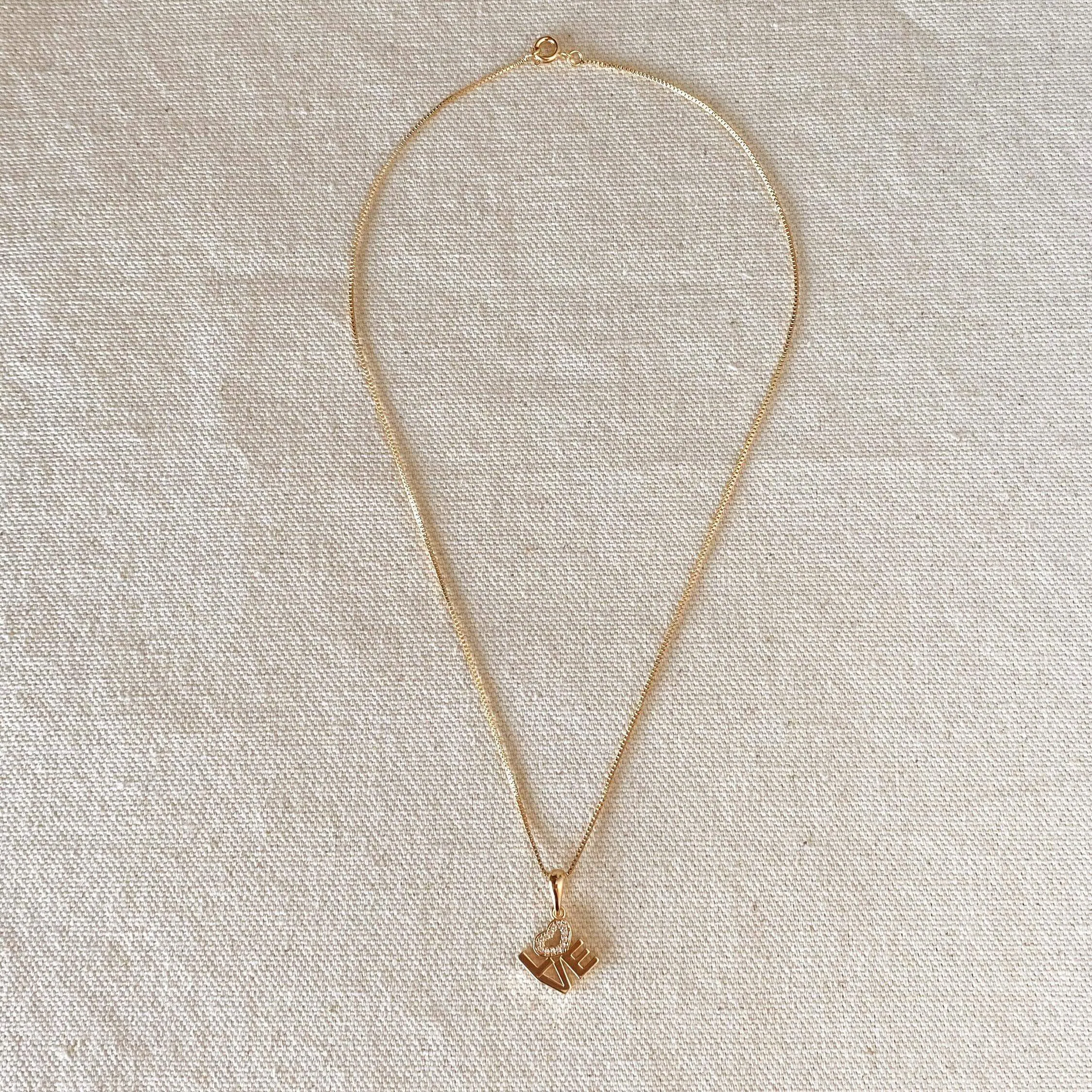 18K Gold Filled Love Letter Stack Necklace