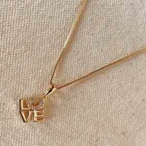 18K Gold Filled Love Letter Stack Necklace