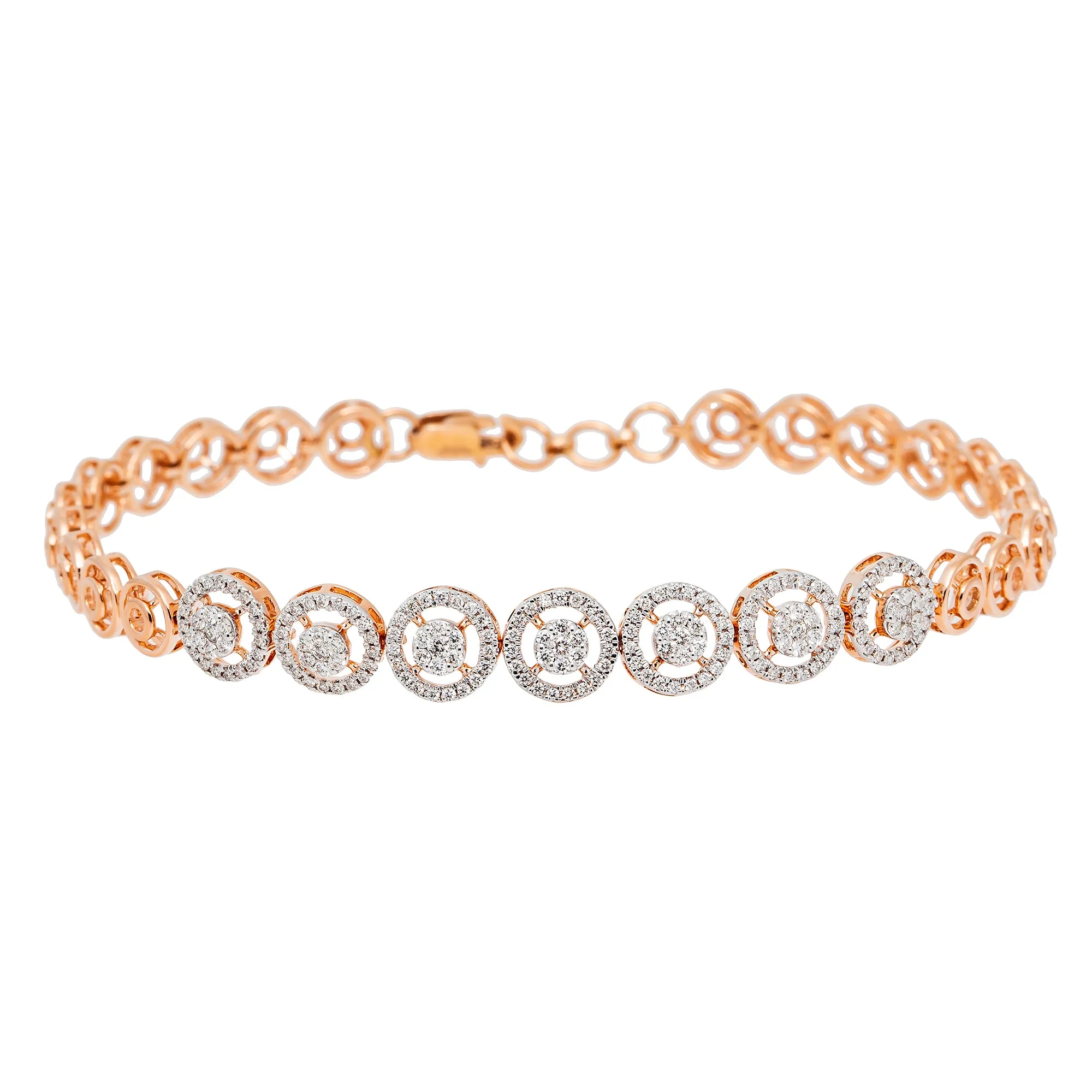 18K Rose Gold & 0.89ct Diamond Bracelet (13.5gm)