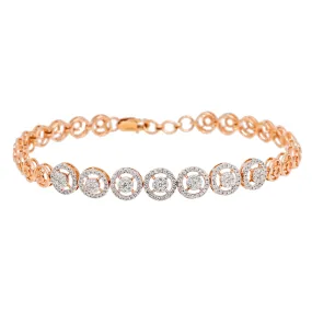 18K Rose Gold & 0.89ct Diamond Bracelet (13.5gm)