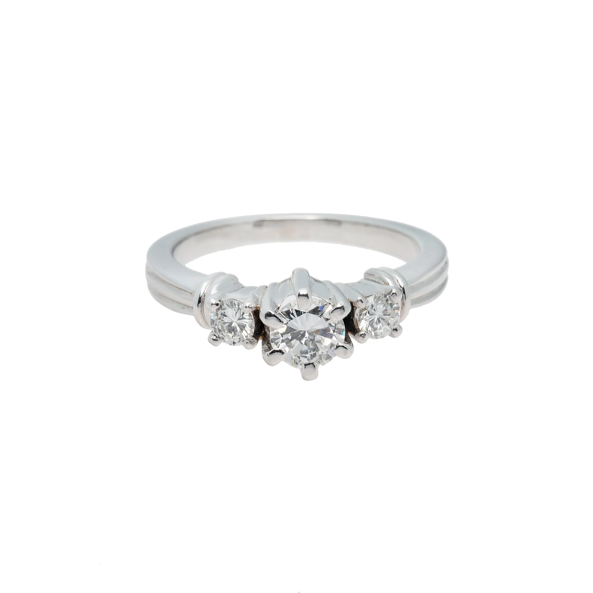 18K White Gold & 1ct Diamond Ring (7.6gm)