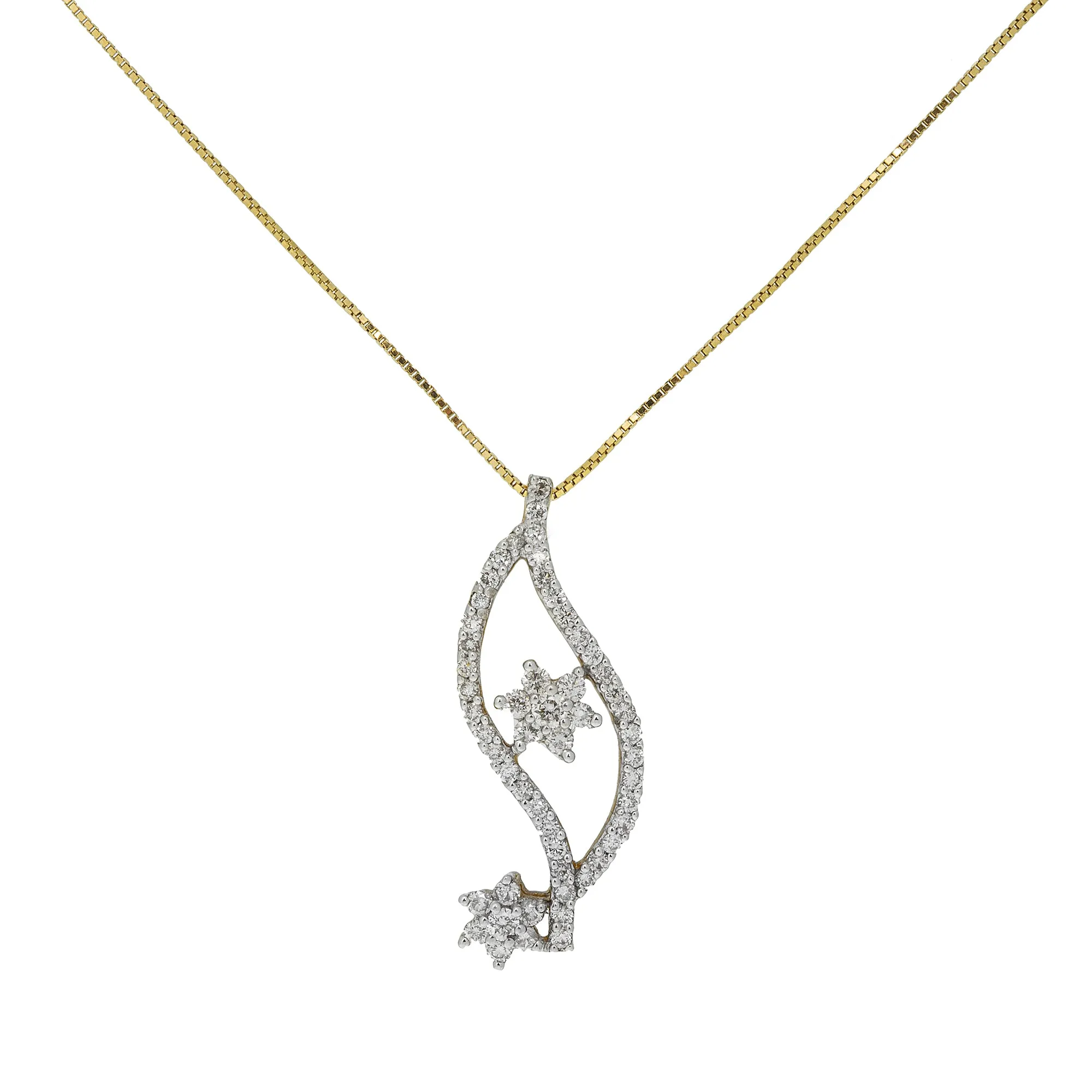 18K Yellow & White Gold Diamond Pendant Set (5.1gm)