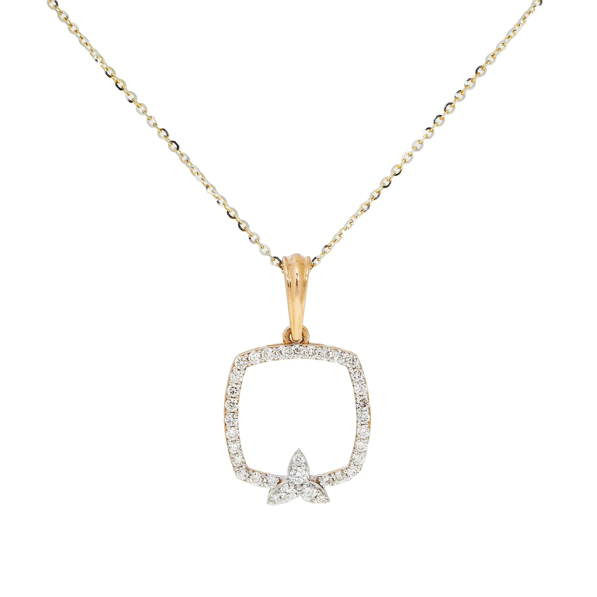 18K Yellow & White Gold Diamond Pendant Set (8.9gm)