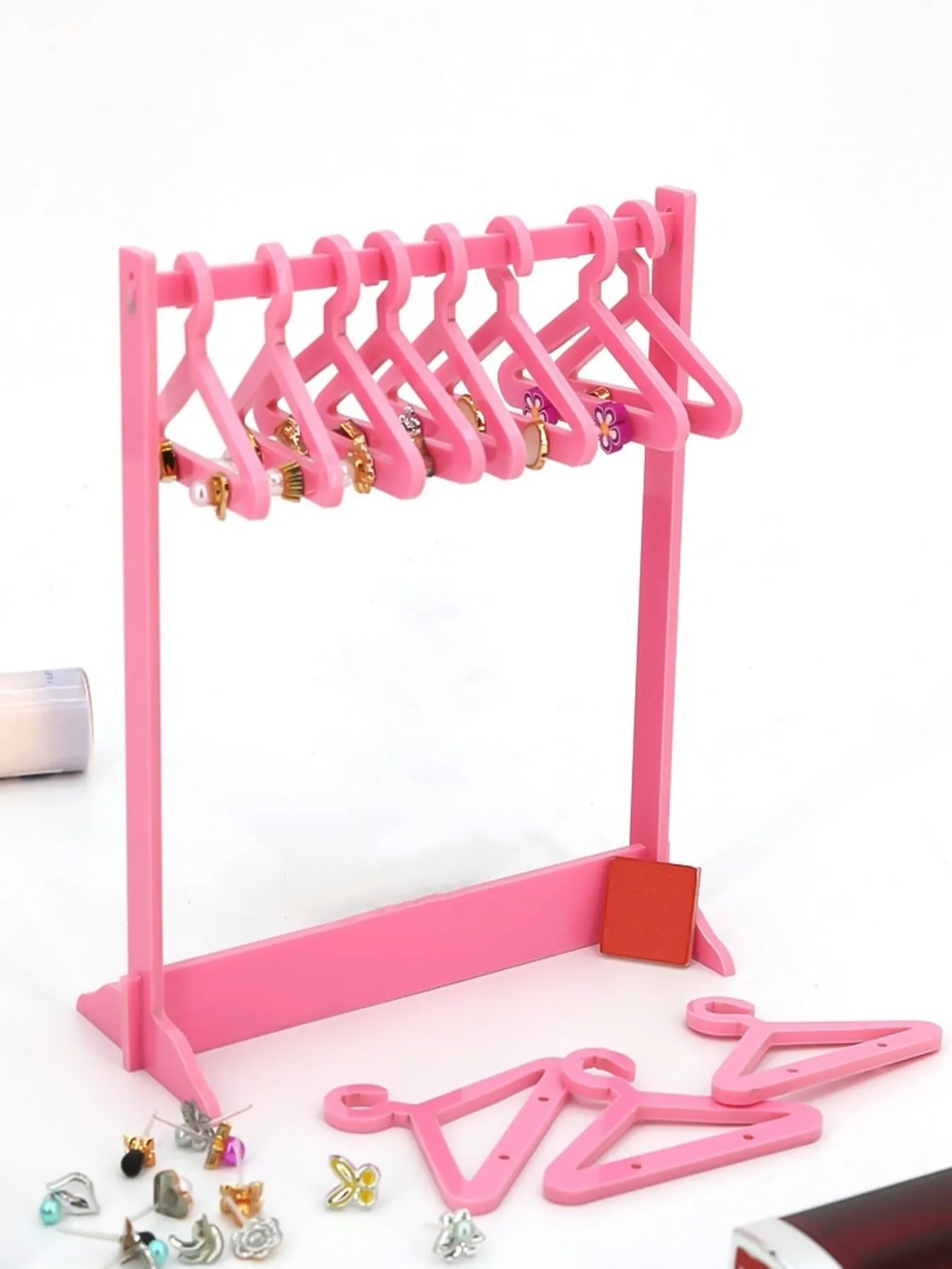 1pc Acrylic Jewelry Storage Rack,Coat Hanger Shaped Solid Cute Jewelry Organizer,Jewelry Display Stand For Earring,Necklace