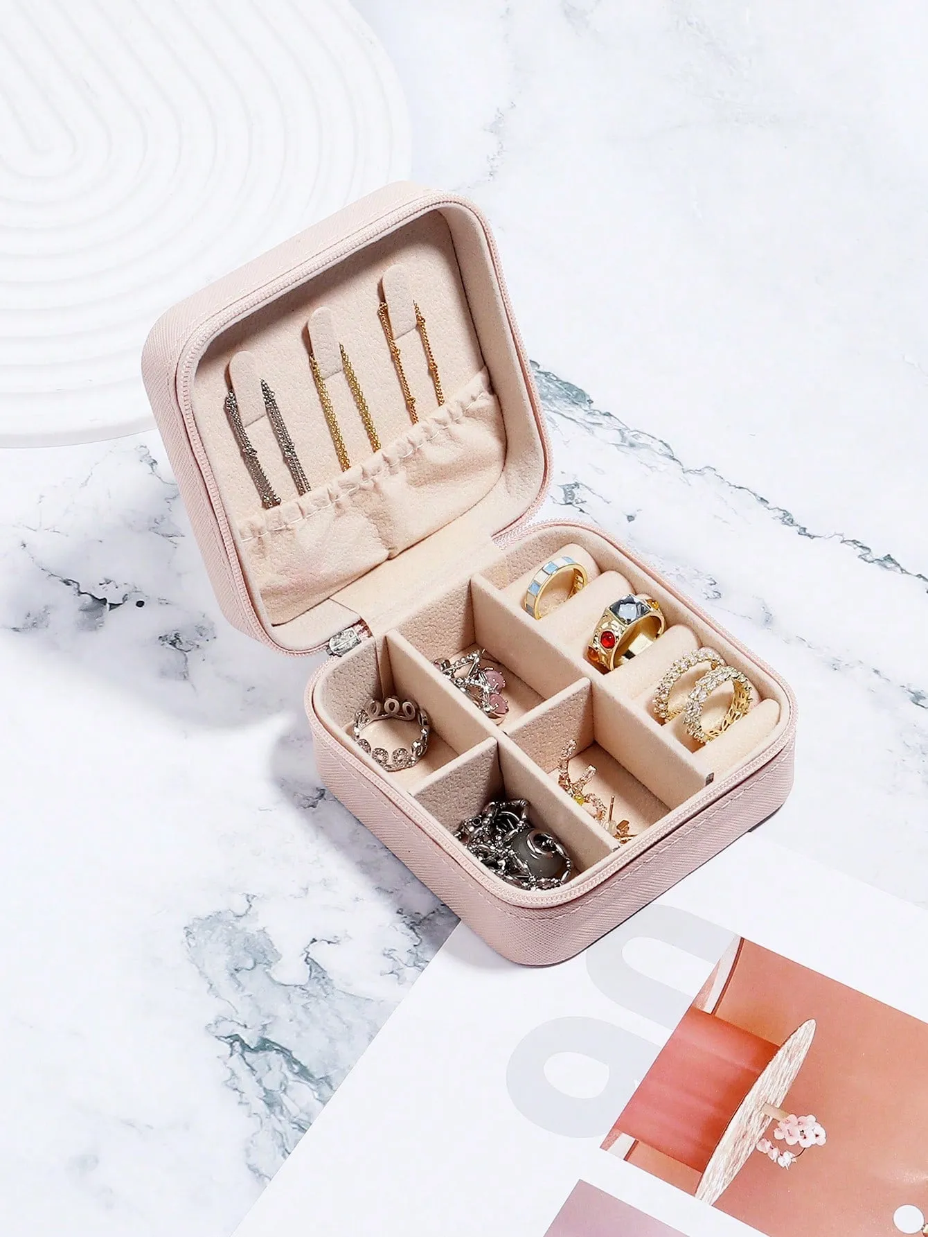 1pc Casual Minimalist Jewelry Box For Women For Jewelry Storage