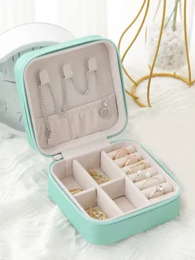 1pc Portable Jewelry Storage Box, Simple Small Jewelry Organizer For Outdoor