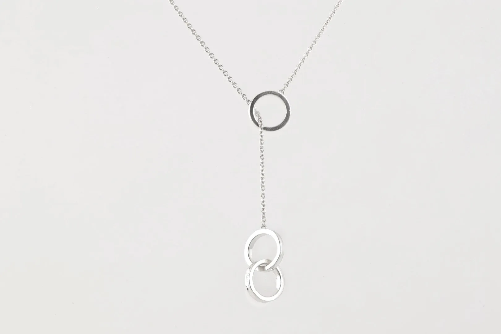 20'' Tiffany & Co. 925 Silver 1837 Round Circles Lariat Necklace (5.32g.)