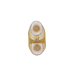 22K Multi-Tone Gold Shield Ring (4.6gm)