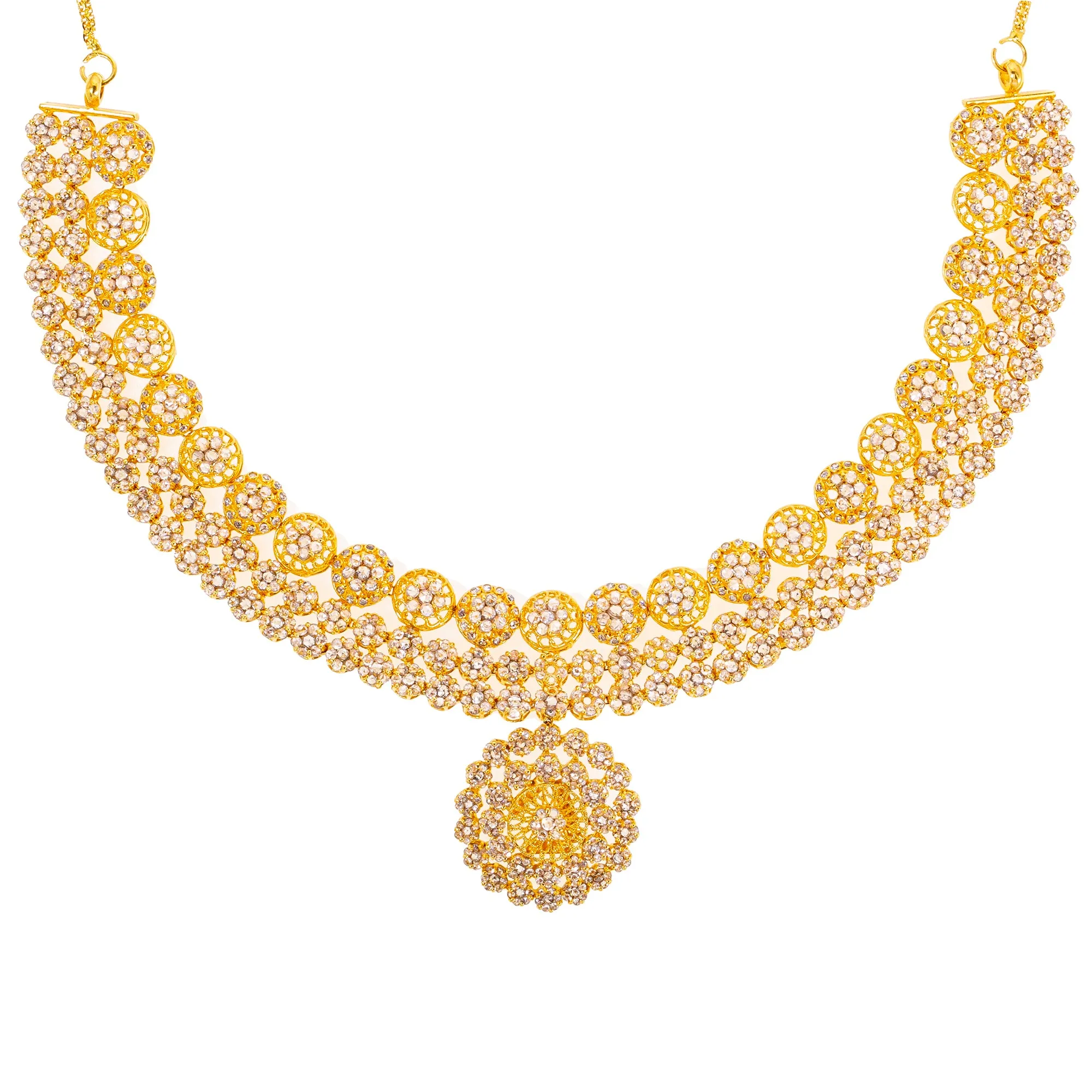 22K Yellow Gold Uncut Diamond Jewelry Set (78.6 grams)