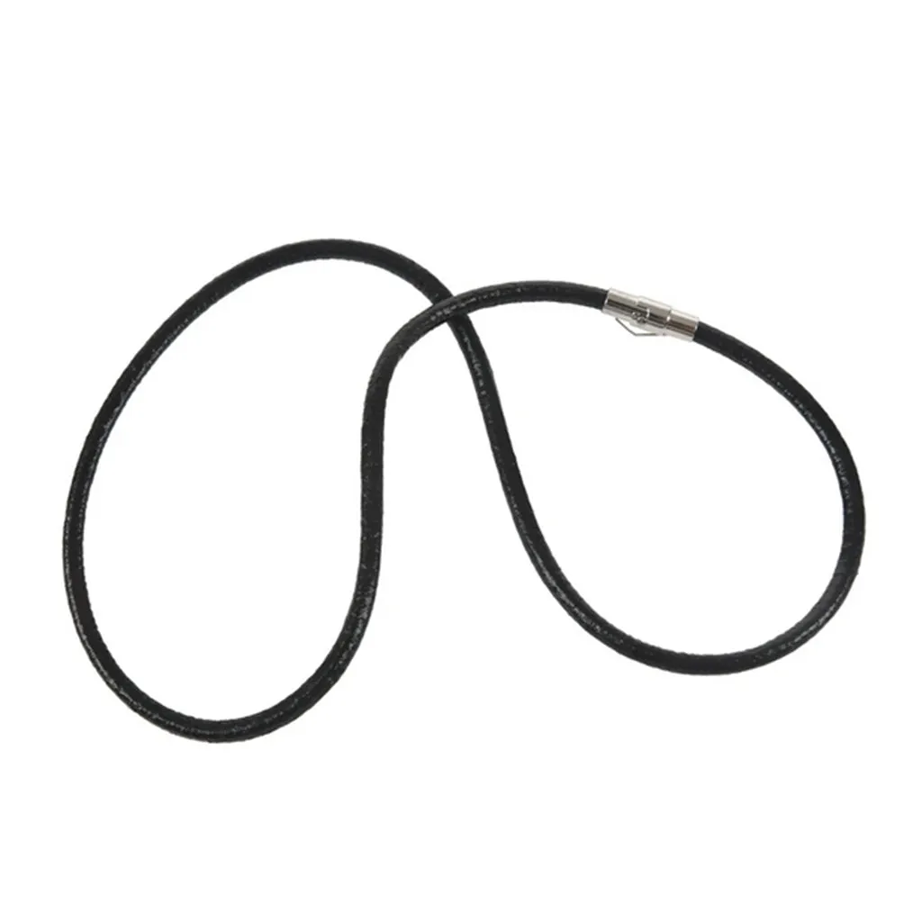 3mm Men Women Genuine Leather Cord Necklace Chain Black