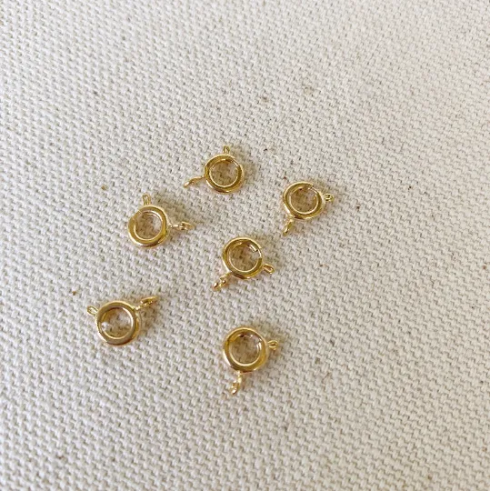 5gr bag 18k Gold Filled Spring Ring Clasp 6mm Size Component Parts Jewelry Making