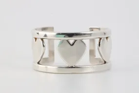 6'' Tiffany & Co. 925 Silver Heart Cuff Bracelet (66.00g.)