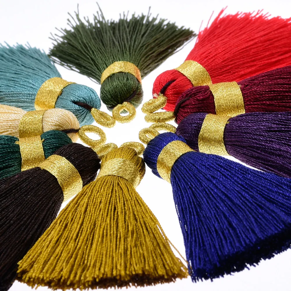 6cm Mini Jewelry Tassel gold ring tassel, Necklace Tassel,Mala Tassels for jewelry making Mixed color(The color is picked randomly),6pcs/lot