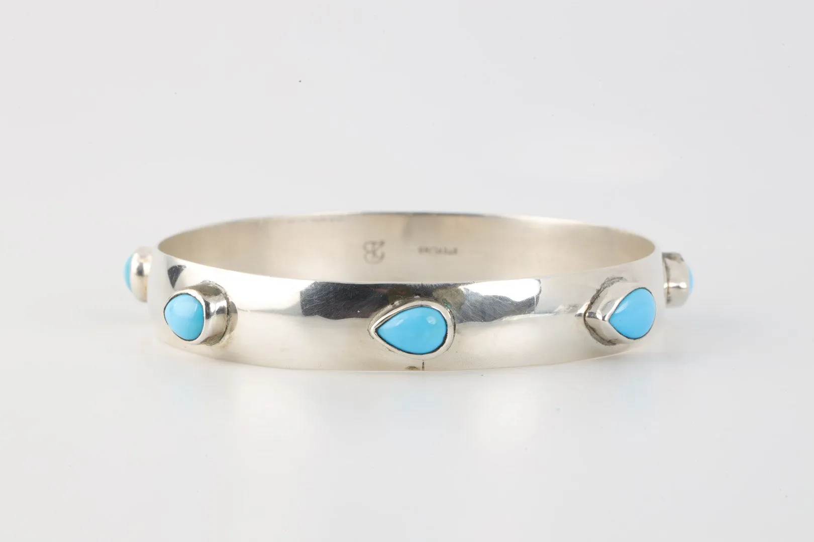 8" 925 Silver Turquoise Cuff Bracelet (41.64g.)