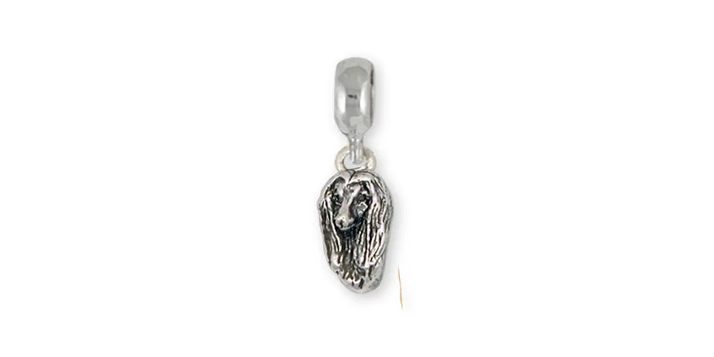 Afghan Hound Charm Slide Jewelry Sterling Silver Handmade Dog Charm Slide AF9-PNS