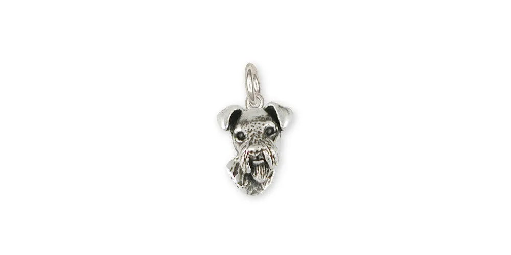 Airedale Terrier Charm Jewelry Sterling Silver Handmade Dog Charm AR16-C