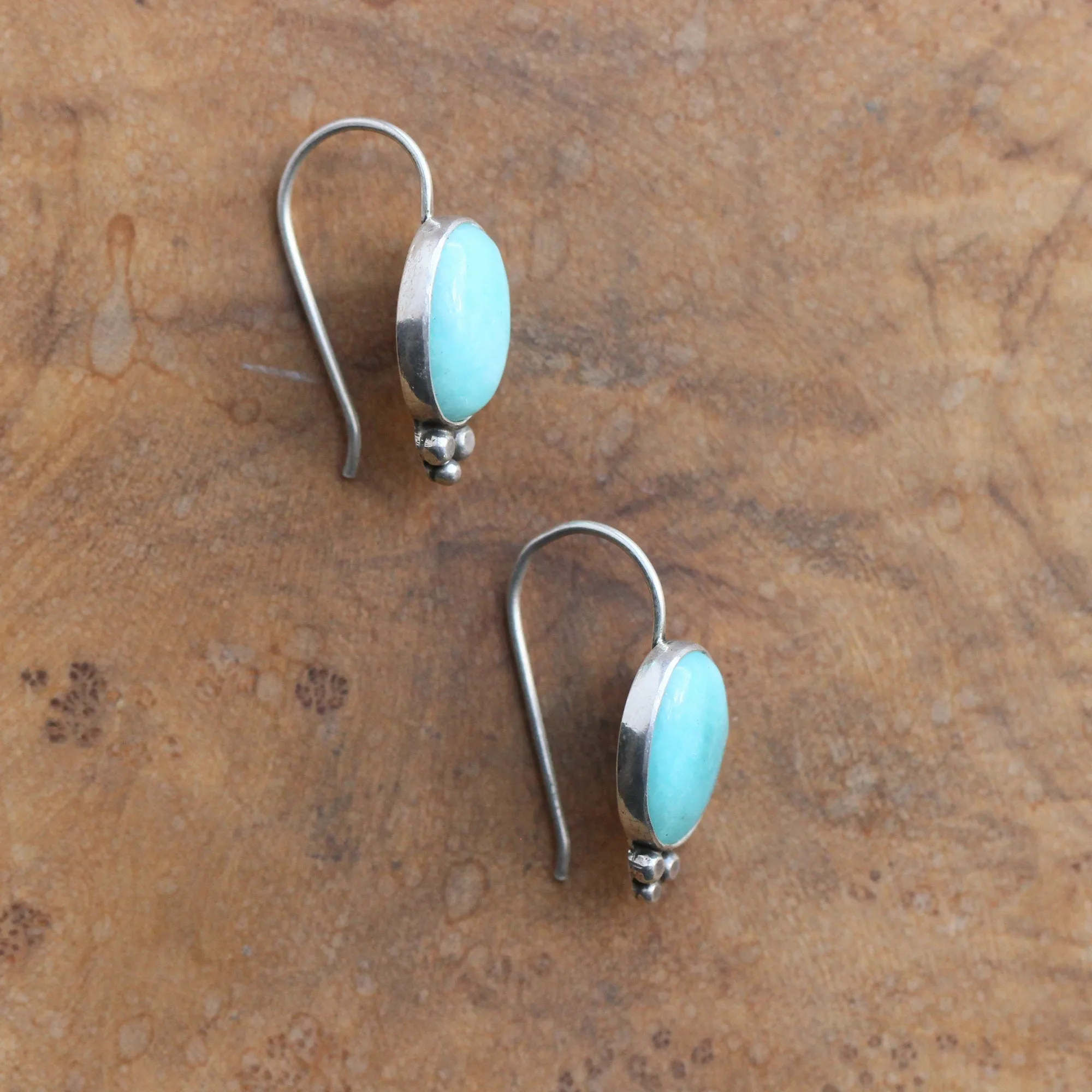 Amazonite Piper Earrings - Boho Amazonite Drop Earrings - Robins Egg Blue - Silversmith