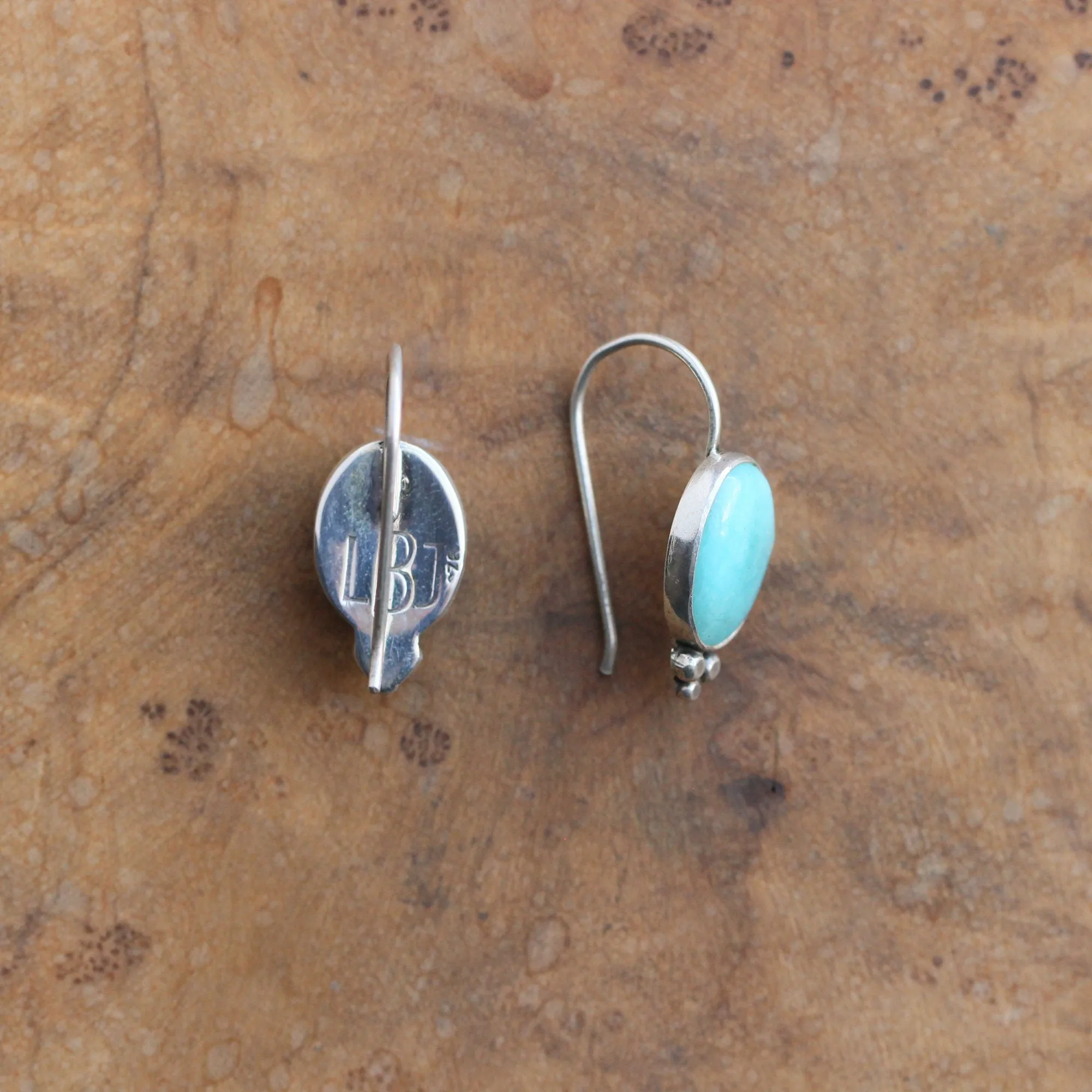 Amazonite Piper Earrings - Boho Amazonite Drop Earrings - Robins Egg Blue - Silversmith