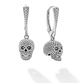 Anthem Caviar Beaded Skull Drop Earrings