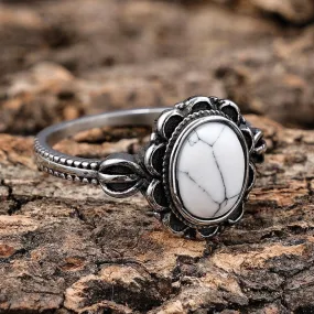 Antique White Stone Ring - R235