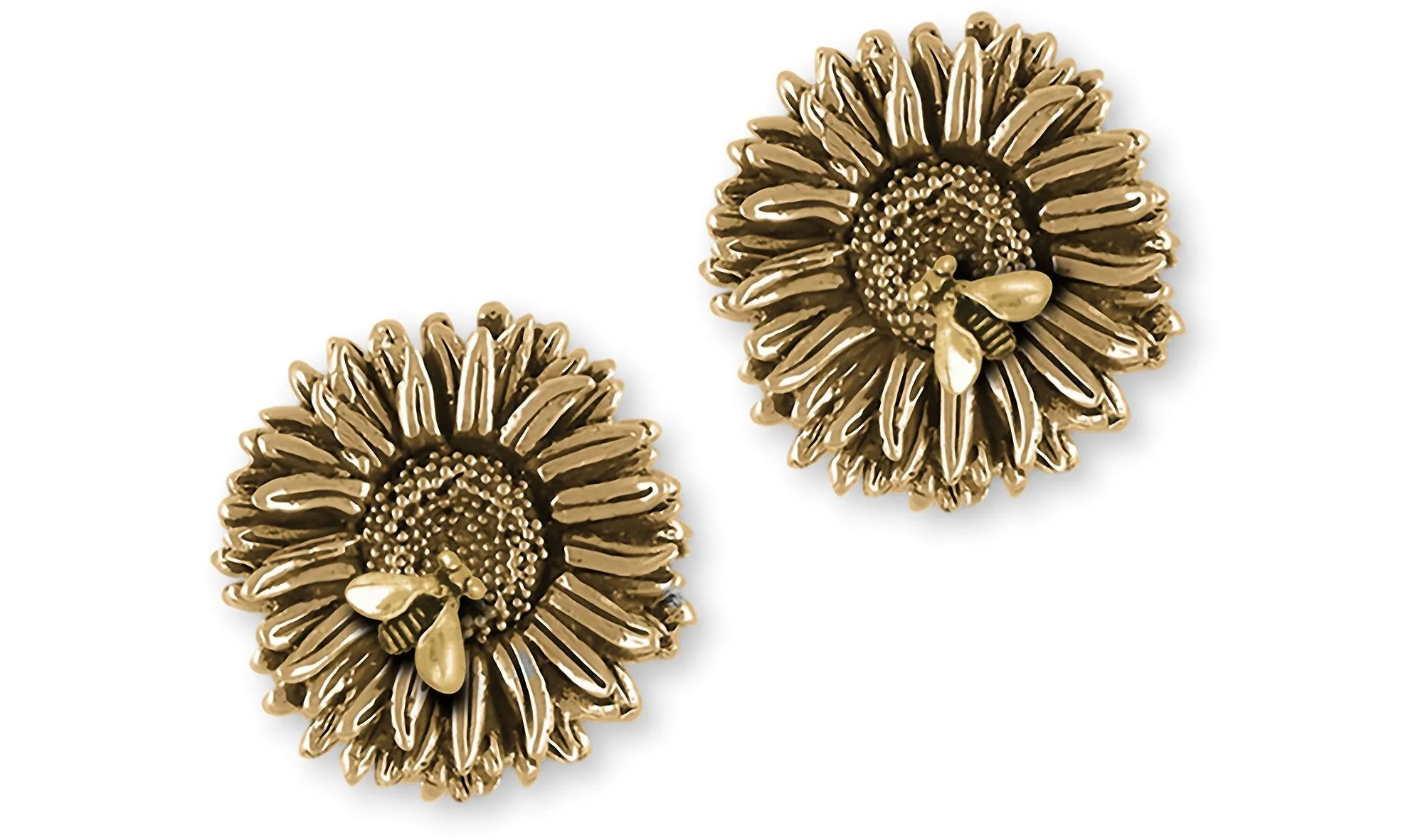 Aster Jewelry 14k Yellow Gold Handmade Aster Flower Cufflinks  AST2-BEECLG