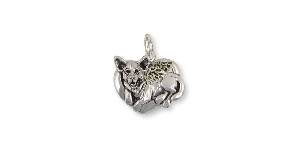 Australian Cattle Dog Angel Charm Jewelry Sterling Silver Handmade Dog Charm ACD4-AC