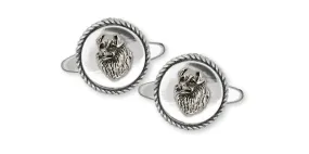 Australian Shepherd Cufflinks Jewelry Sterling Silver Handmade Dog Cufflinks AU12-CL