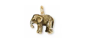 Baby Elephant Charm Jewelry 14k Gold Handmade Wildlife Charm EL9B-CG