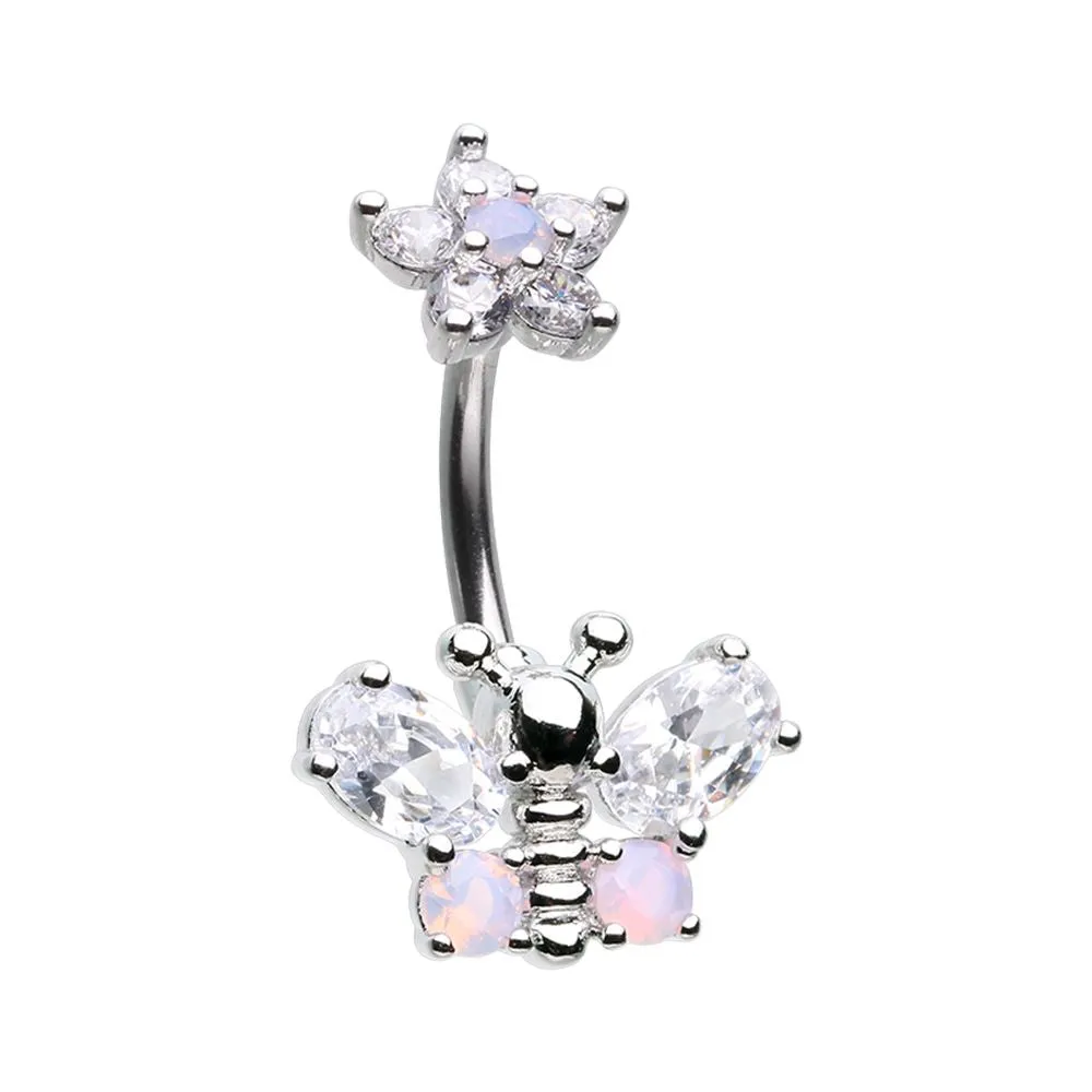 Belly Ring - Butterfly Clear