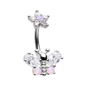 Belly Ring - Butterfly Clear