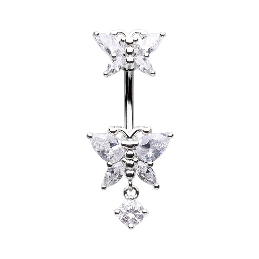 Belly Ring - Butterfly Cubic Zirconia