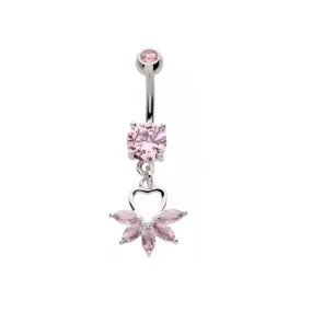 Belly Ring - Butterfly Pink