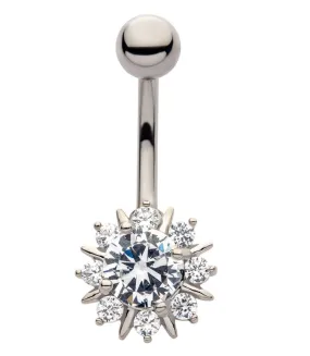 Belly Ring - Cubic Zirconia Burst