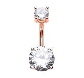 Belly Ring - Rosegold Cubic Zirconia