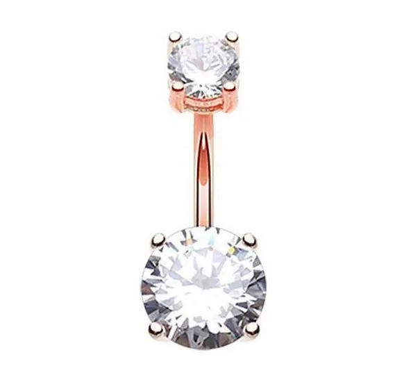 Belly Ring - Rosegold Cubic Zirconia