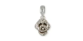 Bichon Frise Charm Slide Jewelry Sterling Silver Handmade Dog Charm Slide BC4-PNS