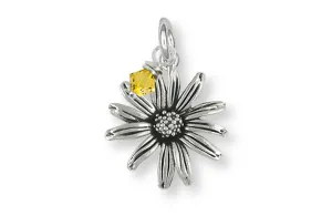 Black Eyed Susan Charm Jewelry Sterling Silver Handmade Flower Charm BES1-BDC