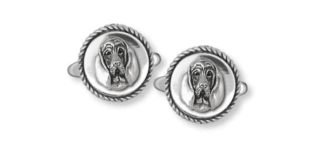 Bloodhound Cufflinks Jewelry Sterling Silver Handmade Dog Cufflinks BHD4-CL