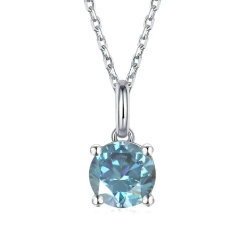 Blue Moissanite Jewelry Set