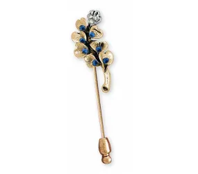 Bluebonnet Brooch Pin Jewelry 14k Gold Handmade Texas Wildflower Brooch Pin BB6-STPG