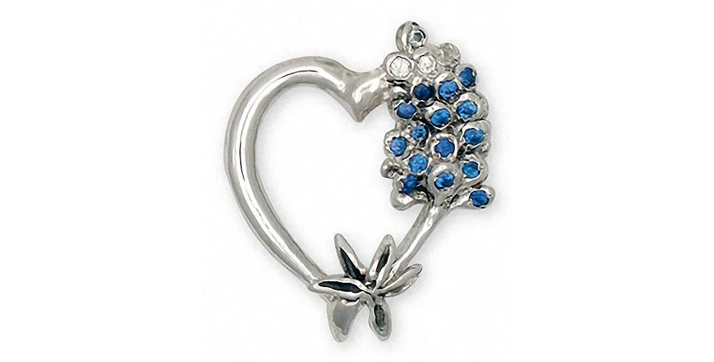 Bluebonnet Brooch Pin Jewelry Sterling Silver Handmade Texas Wildflower Brooch Pin BB1-PN